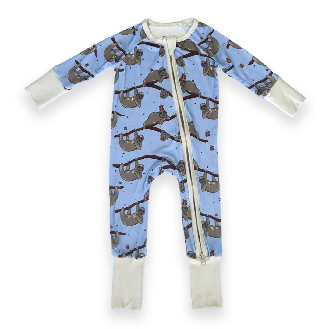 Jungle Jams – Großhandel Schlafanzug – Baby – Faultier Baby Reißverschluss-Pyjama0