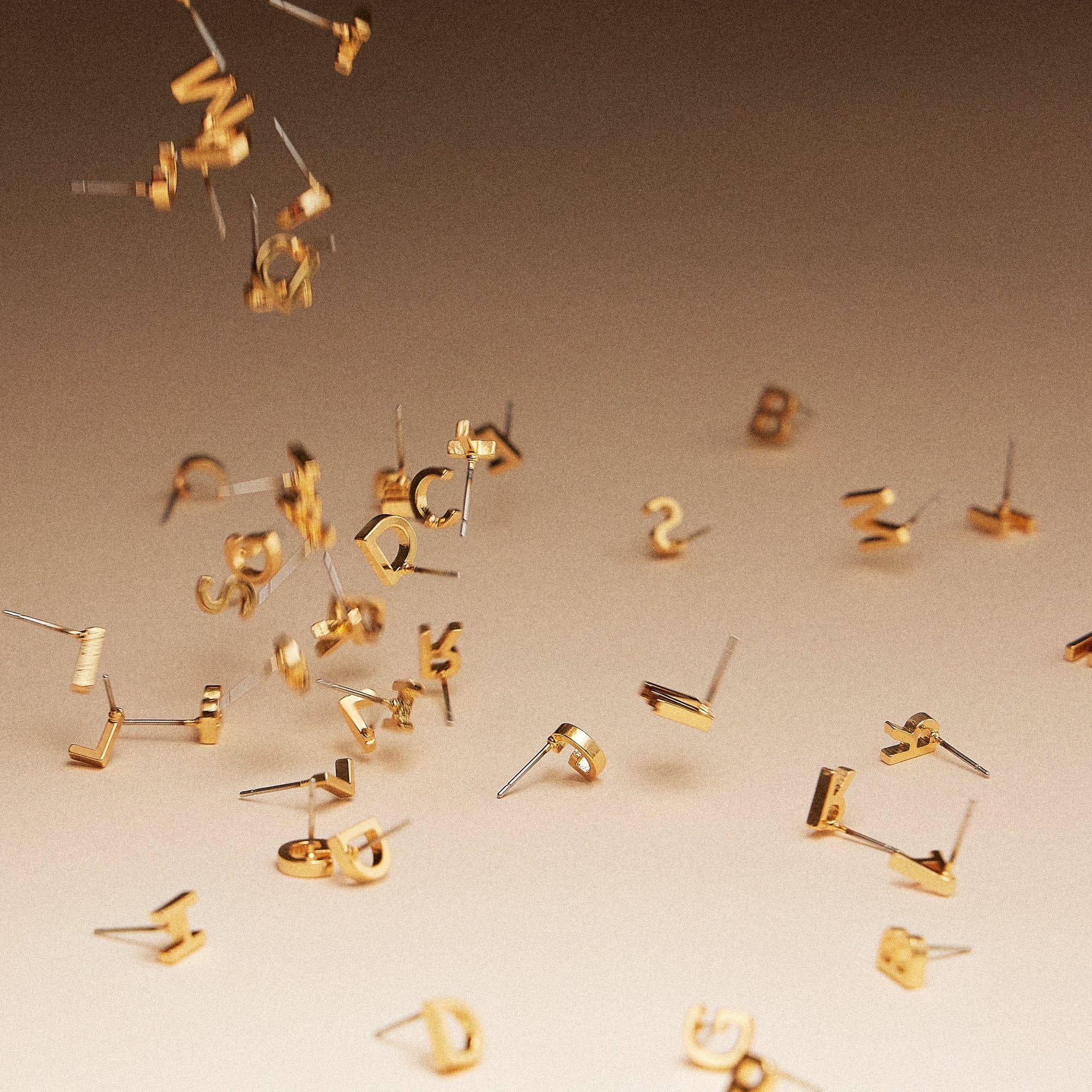  Assorted Initial Metal Stud Earrings for wholesale on Faire0