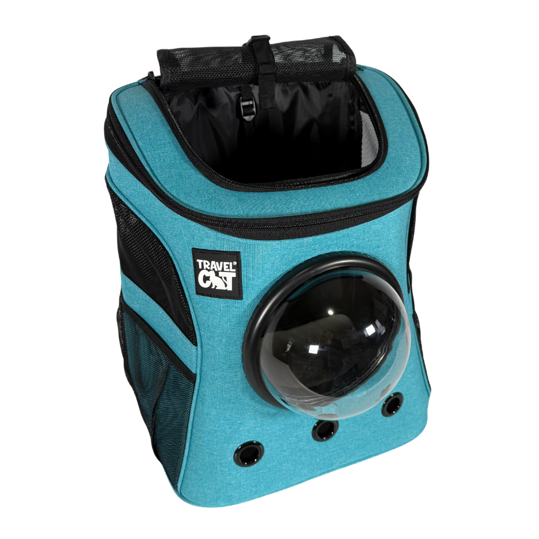 "The Fat Cat" Cat Backpack in Aqua - For Larger Cats for wholesale on Faire7