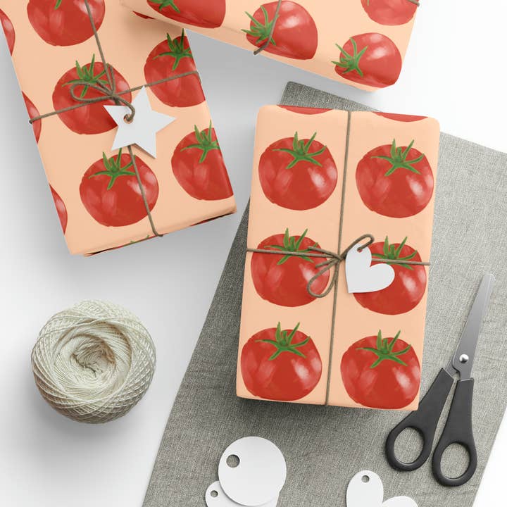 5' Roll - Tomato Wrapping Paper Roll for wholesale by Hey Y'all Party