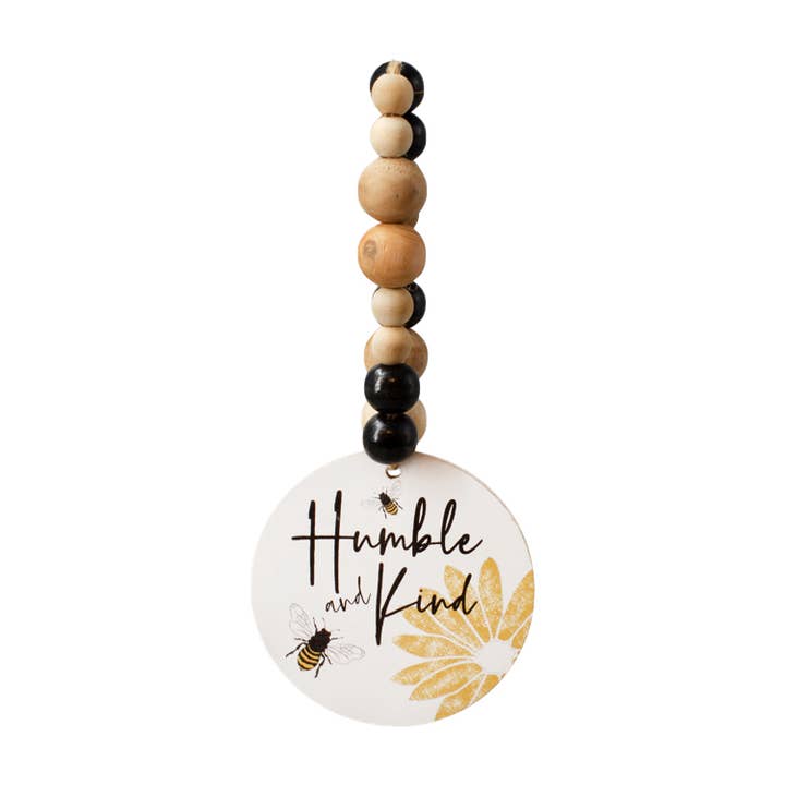 Bee Humble & Kind Bead Hanger Ornament for wholesale by WT Collection