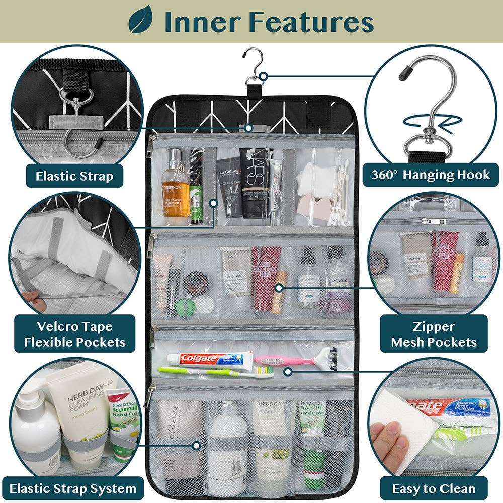 Pavilia - Wholesale Toiletry Bag - Unisex - Rollout Hanging Toiletry Organizer Bag10