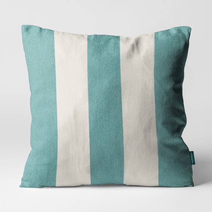 Annecy Stripe Pillow Teal for wholesale by Coussinyet
