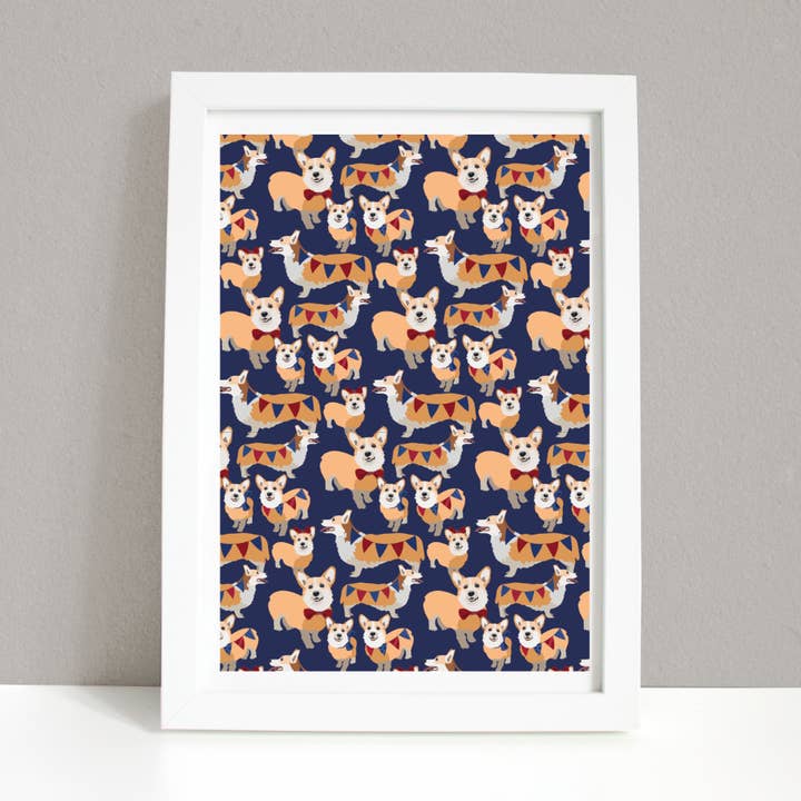 Welsh Corgi's A4 Print / Framed and Unframed for wholesale by Max Rocks