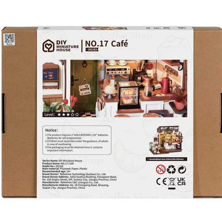 Robotime - Vente Kit de bricolage - Maison de poupée miniature DG162 No.17 Café Rolife à faire soi-même16