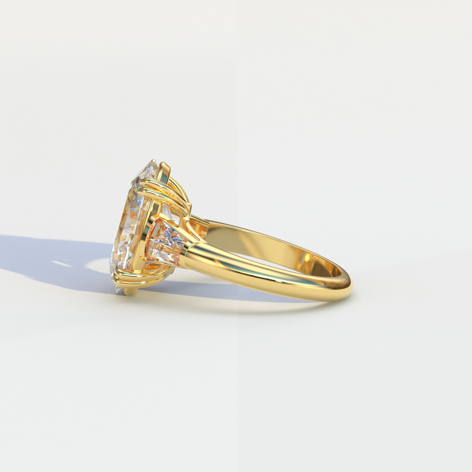 Mohana Jewels - Luxury - Wholesale Engagement Ring - 3 Carat E VVS Oval & Baguette Lab Diamond Ring - Persi7
