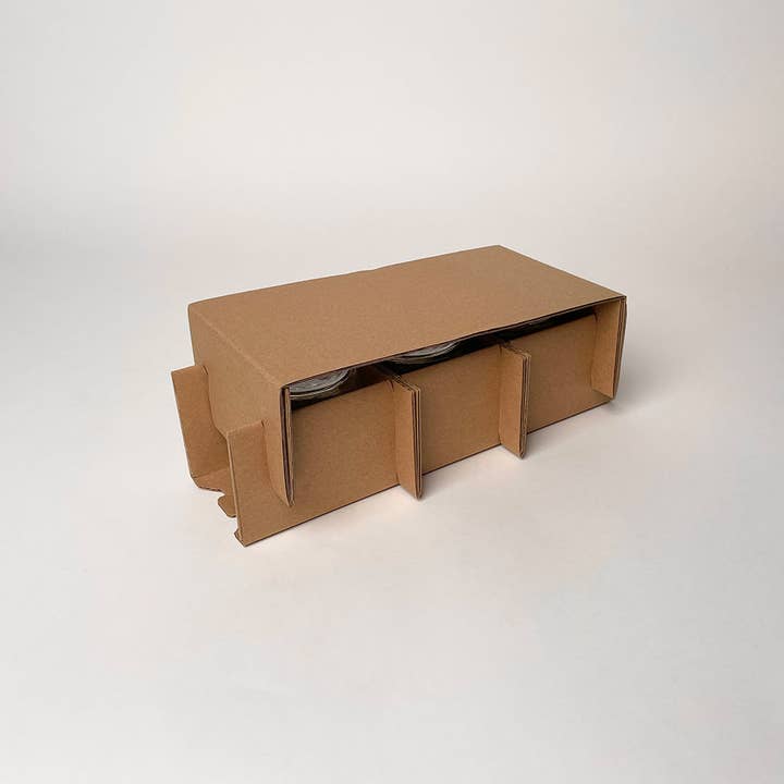 Flush Packaging - Wholesale Gift Box - 12 oz Straight Sided Glass Jar 3-Pack Shipping Boxâ„¢