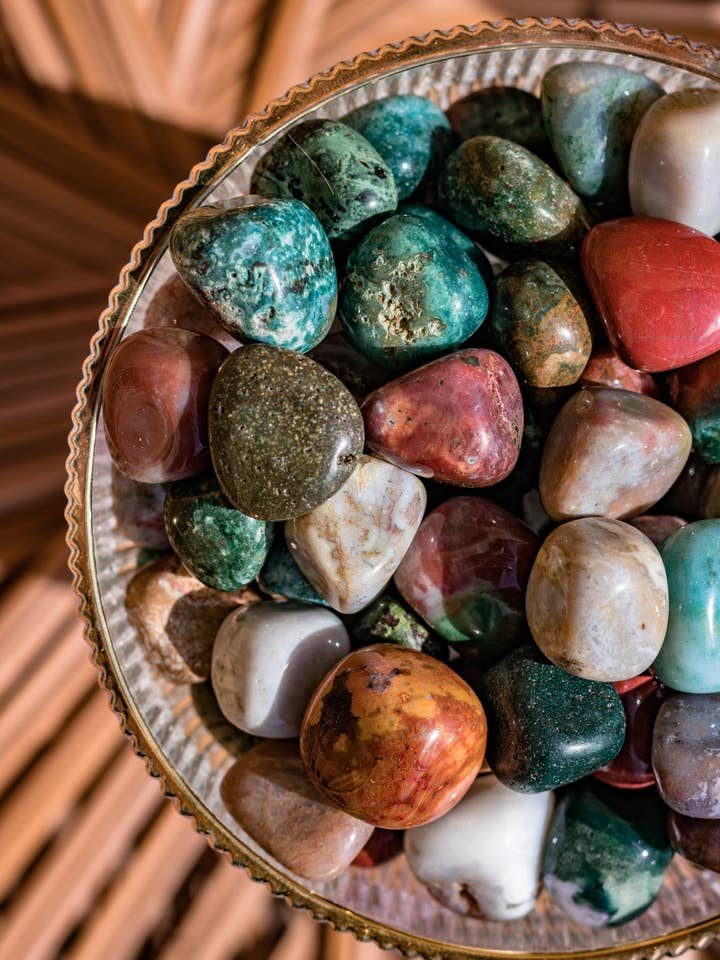 Ocean Jasper Tumbled Stone for wholesale by Selene Stone