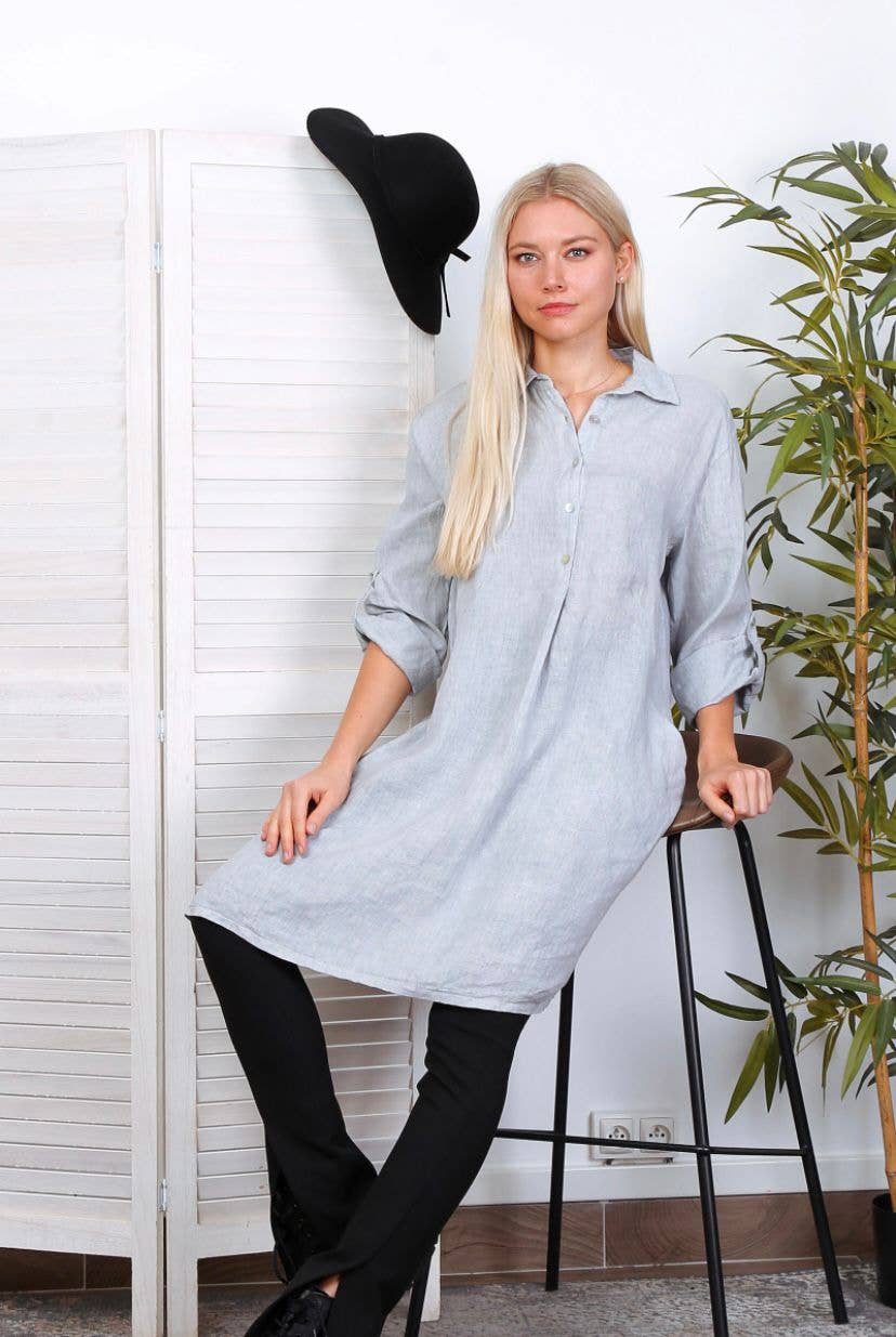 LÉA & LUC – Engroshandel Kjole - Dame – Korte kjoler i 100% hør REF. 13512