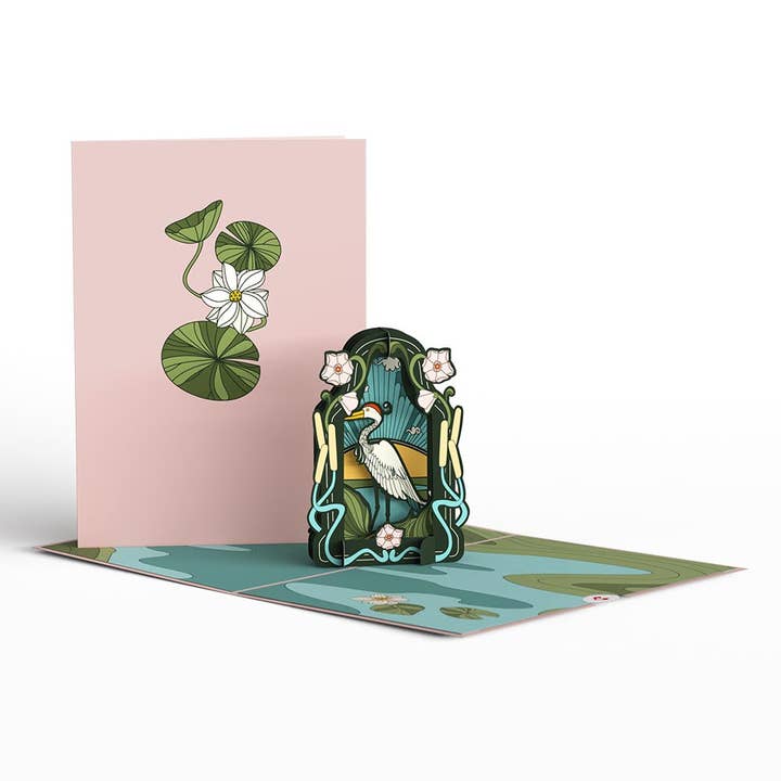 Lovepop Cards - Wholesale Everyday Greeting Card - Stained Glass Lily Pond 5''x7'' Card, Pop-Up Cards