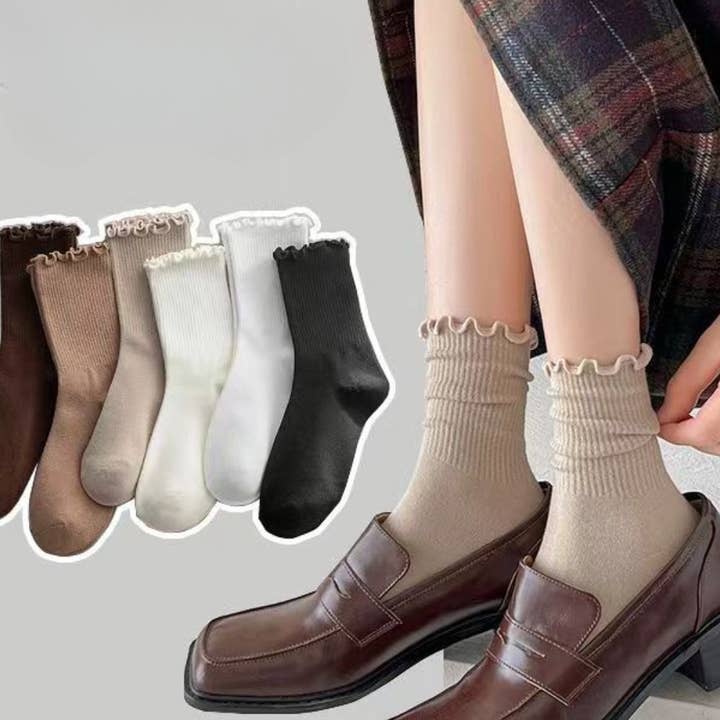 Ladies Solid Color Baby Lock Cuff Cotton Socks SKASC4172 and other Purchase Wholesale sock produkter. Free Returns & Net 60 Terms on Faire trending on Faire.
