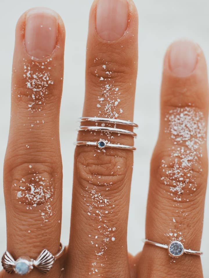 Small stacking ring with topaz for wholesale by tropical tribe Jewelry