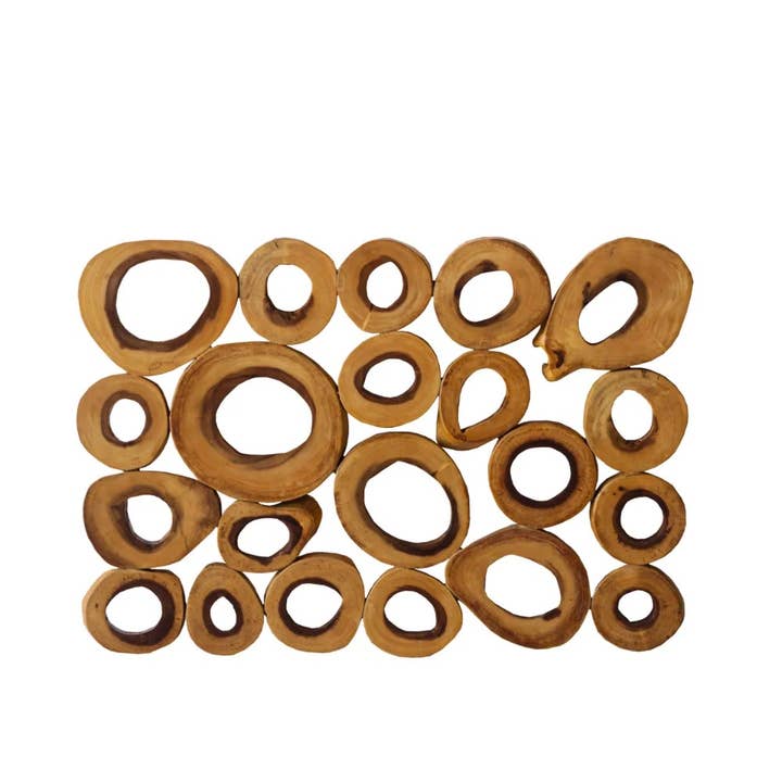 Decoração de Parede em Bolha – Madeira Trembesi – Acabamento Natural por atacado de Heft Home