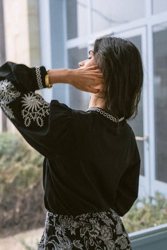 Piti Cuiti - Wholesale Blouse - Women's - VERONA BLACK & WHITE SHIRT4