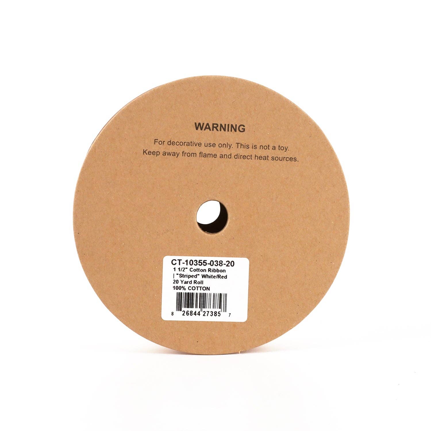 LA Ribbons Wholesale – wholesale Ribbon – Gift wrapping – 1 1/2" Cotton Ribbon | "Striped" White/Red | 20 Yard Roll4