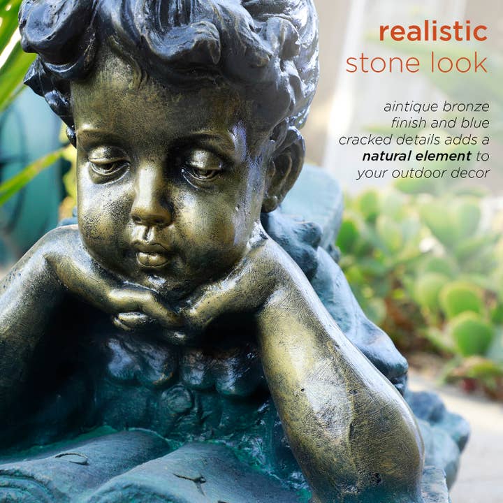 Alpine Corporation - Wholesale Outdoor Ornament/Decor - Alpine Corporation Girl Laying Down Reading Book Statue