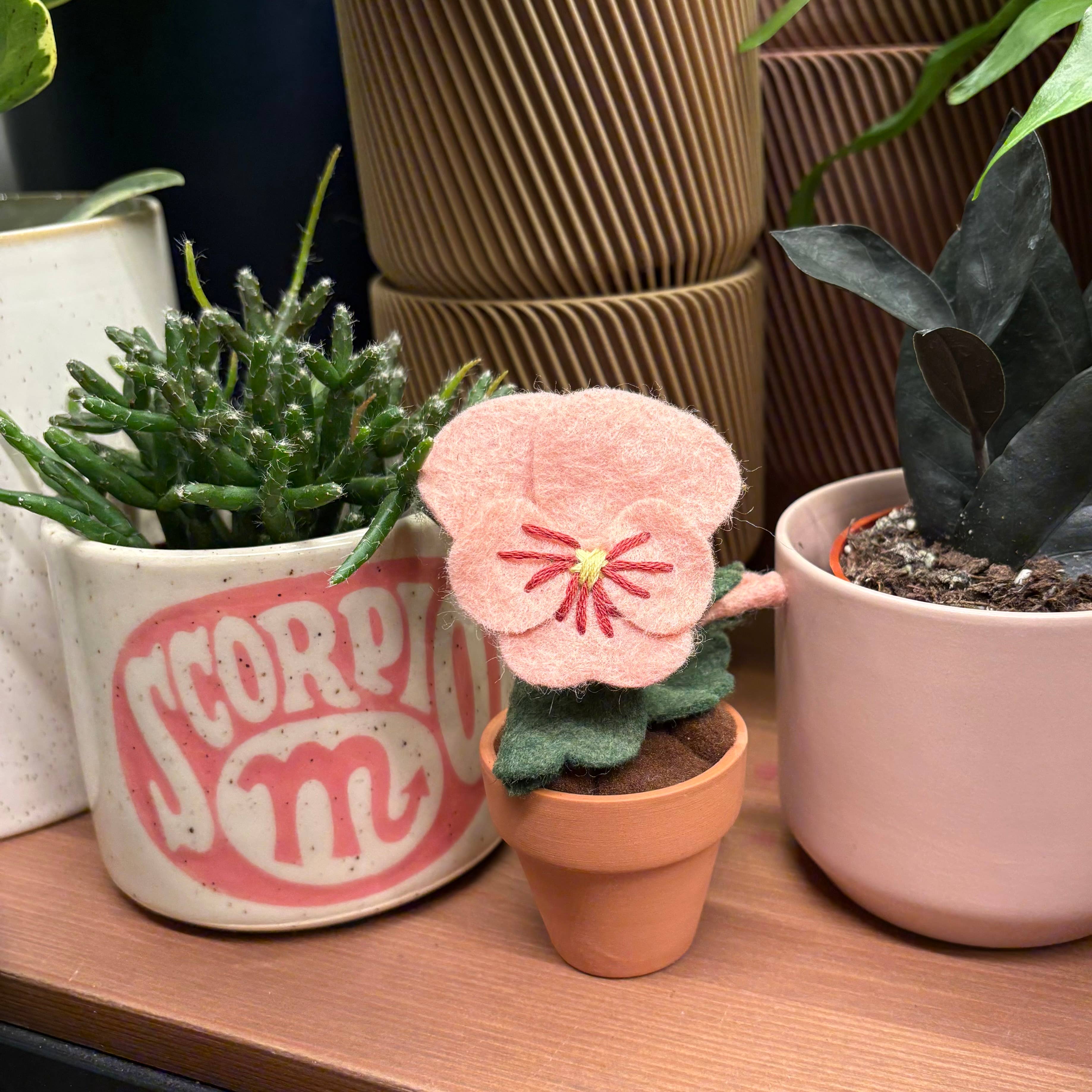 ForgetBKnot - Wholesale Artificial Flowers - Pansy Felt Forever Flower15