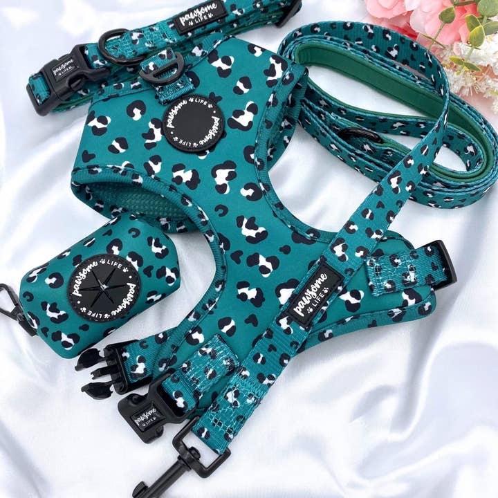Pawsome Life - Wholesale Pet Harness - Dog - Green Leopard Dog Harness2