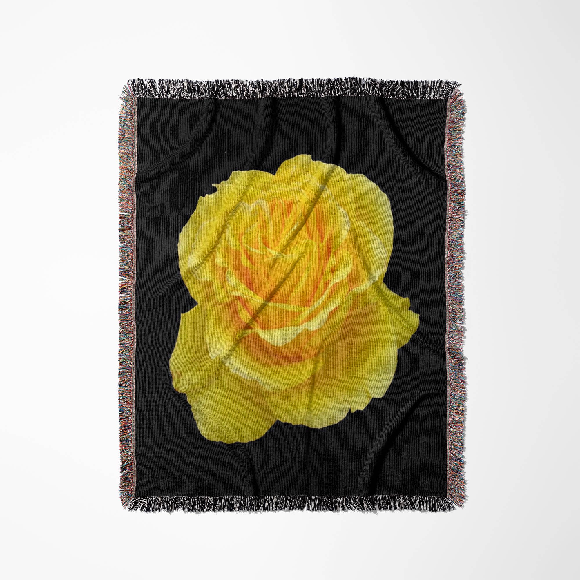 3dRose - Wholesale Throw Blanket - 3dRose, Yellow Rose Close up photograph ofyellow rose of texas isolated on black background, Blanket0