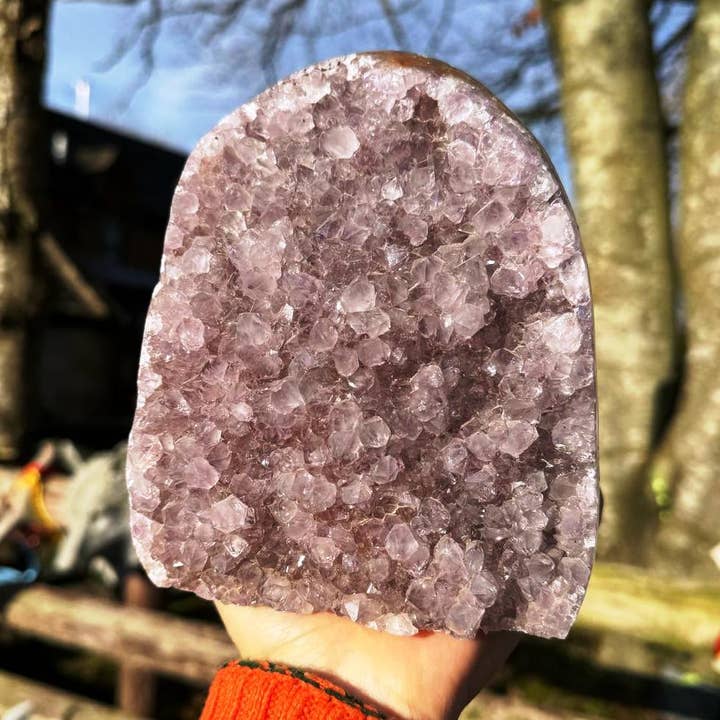 Amethyst cluster 3954g called Melanie as shown cut base gem for wholesale by Elf Kendal Hippies