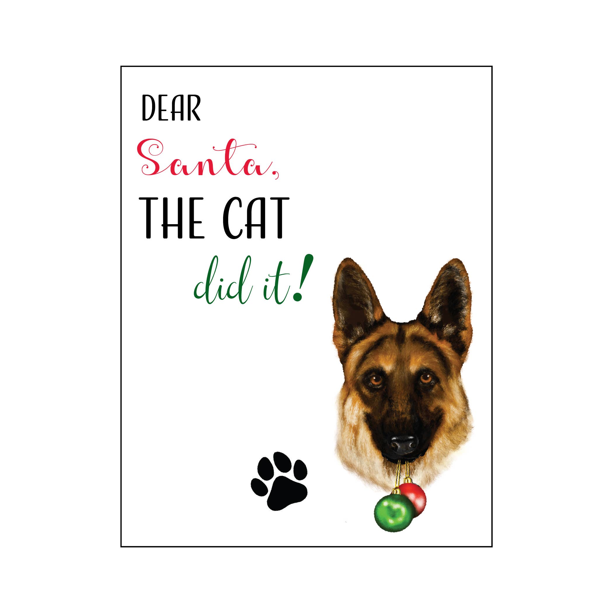 Donovan Designs – wholesale Christmas card – HOLIDAY DOG GREETING CARD-GERMAN SHEPHERD0
