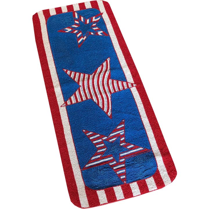 Chemin de table avec perles patriotique pour la vente par Golden Hill Studio