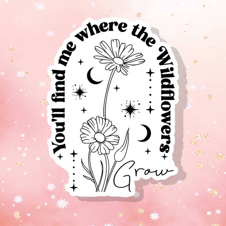 Vous me trouverez là où poussent les fleurs sauvages Autocollant Boho pour la vente par London Luxury Candles