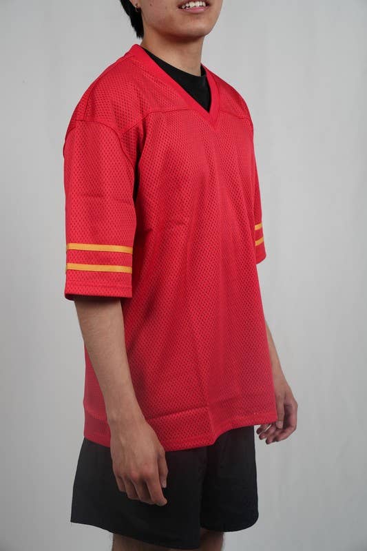 Lime Tree Clothing Inc. - Wholesale T-shirt – men's - Men’s Heavyweight Mesh Football Jersey w/ Stripe XS-2XL32