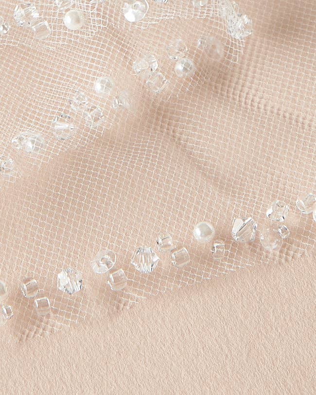 Dareth Colburn Designs - Wholesale Veil - Women's - Mariah Pearl & Crystal Beaded Veil2