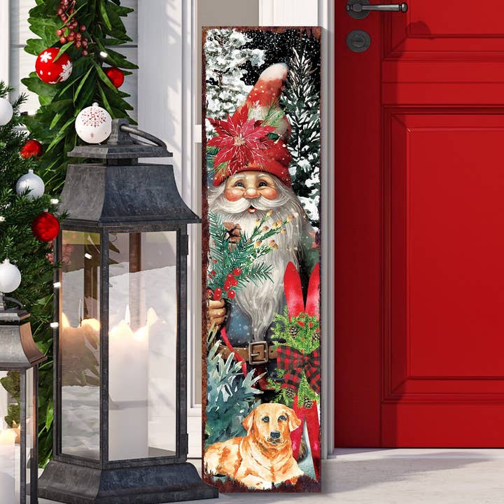 TX USA Corporation - Wholesale Christmas Decoration - 36in Vintage Gnome Christmas Porch Sign - Front Porch Christmas Welcome Sign, Vintage Christmas Decoration, Modern Farmhouse Entryway Board