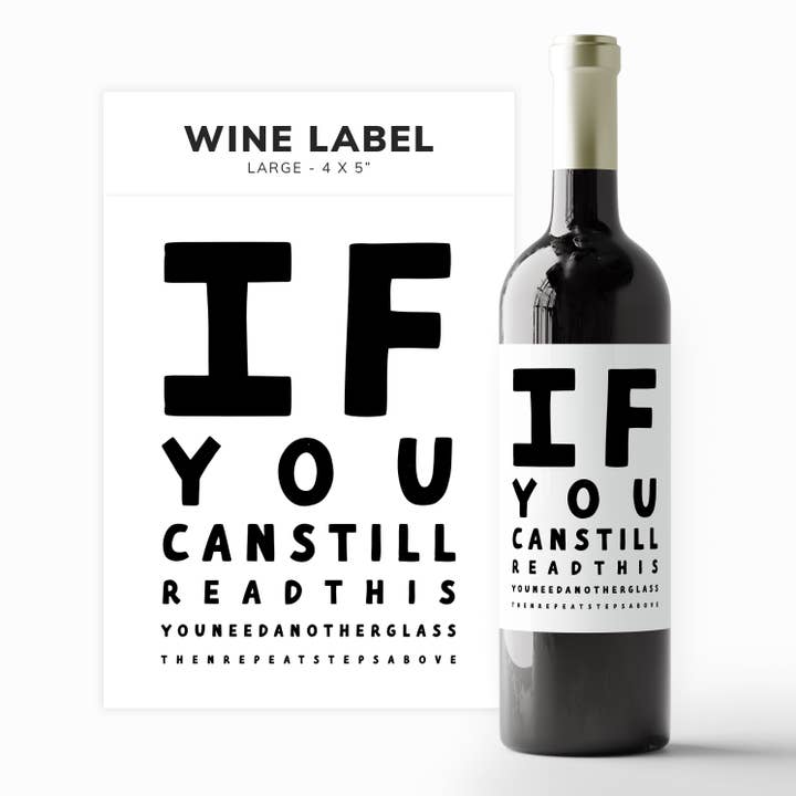 Étiquette de vin amusante, Test de vue, Déjà ivre, Décoration de fête, Cadeaux pour la vente par Kreate Paper Co.