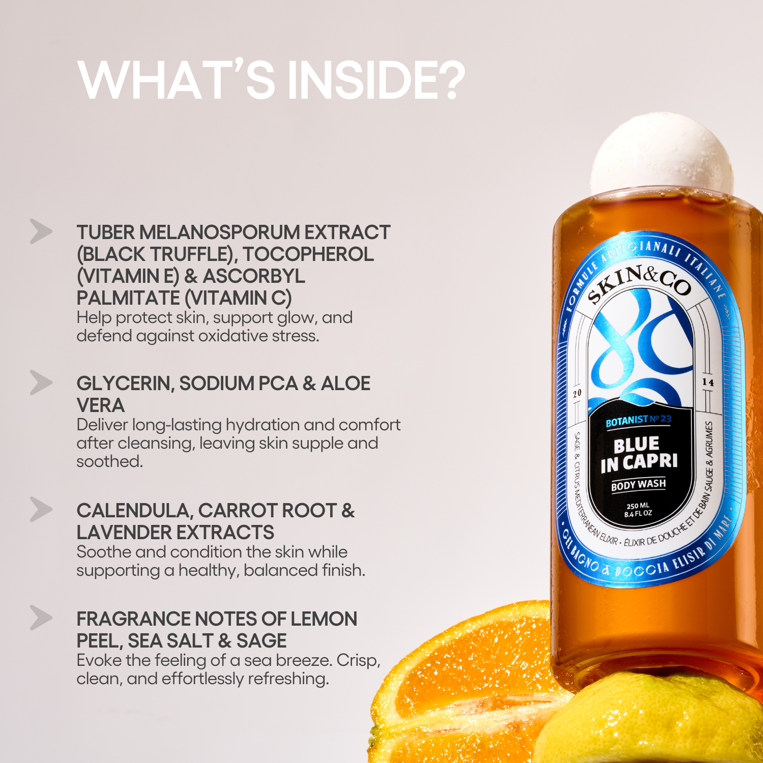 SKIN&CO Roma - Wholesale Body Wash/Shower Gel - Blue In Capri Wash3