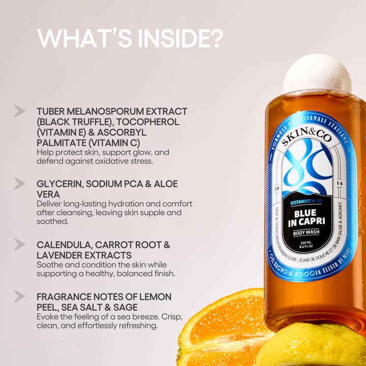 SKIN&CO Roma - Wholesale Body Wash/Shower Gel - Blue In Capri Wash3