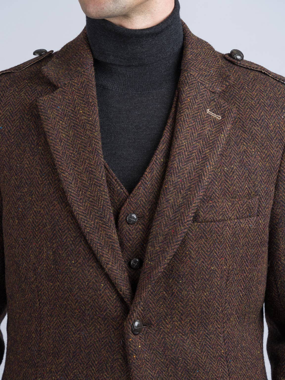 Brown Herringbone Tweed Jacket & Blazer for wholesale on Faire6