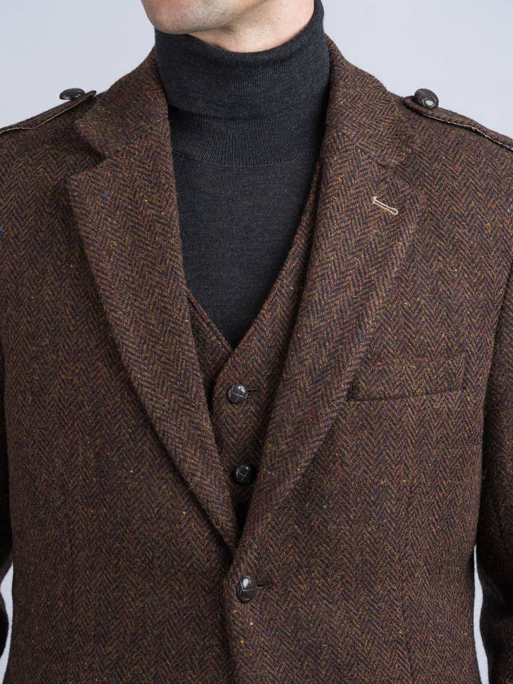 Brown Herringbone Tweed Jacket & Blazer for wholesale on Faire6