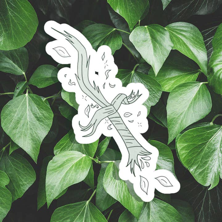 Leaf Sword Satin Sticker for wholesale by Sierra Green Artistry 333