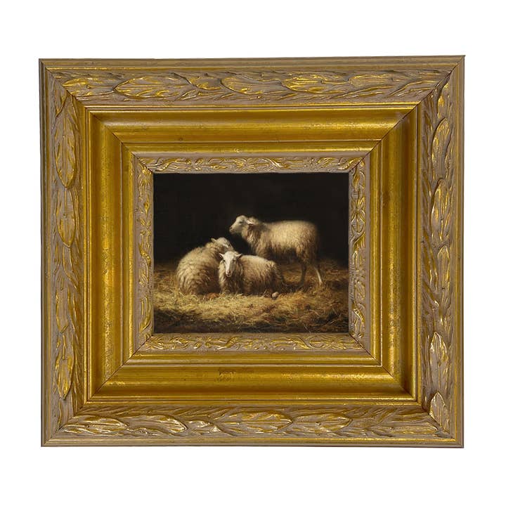 Madison Bay Co. - Historical Home Decor Reproductions - Wholesale Painting/Drawing - Sheep in the Hay Framed Painting Print on Canvas35
