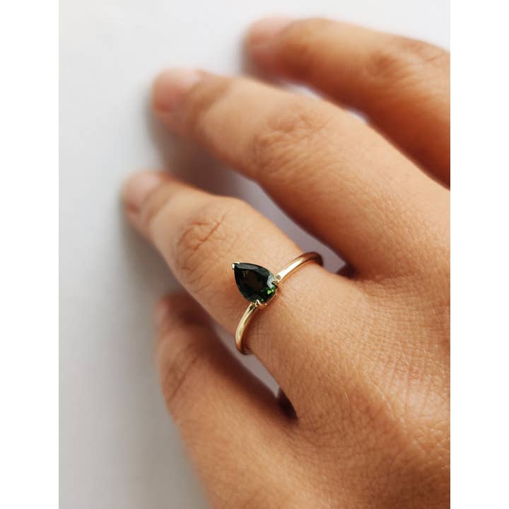 The Diamond Setter - Wholesale Single Stone/Solitaire Ring - GREEN TOURMALINE RING