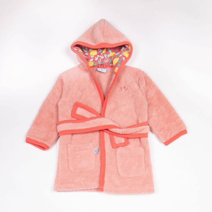 Lemon Grove Pink Piger Fleece slåbrok for engroshandel hos Luca and Rosa