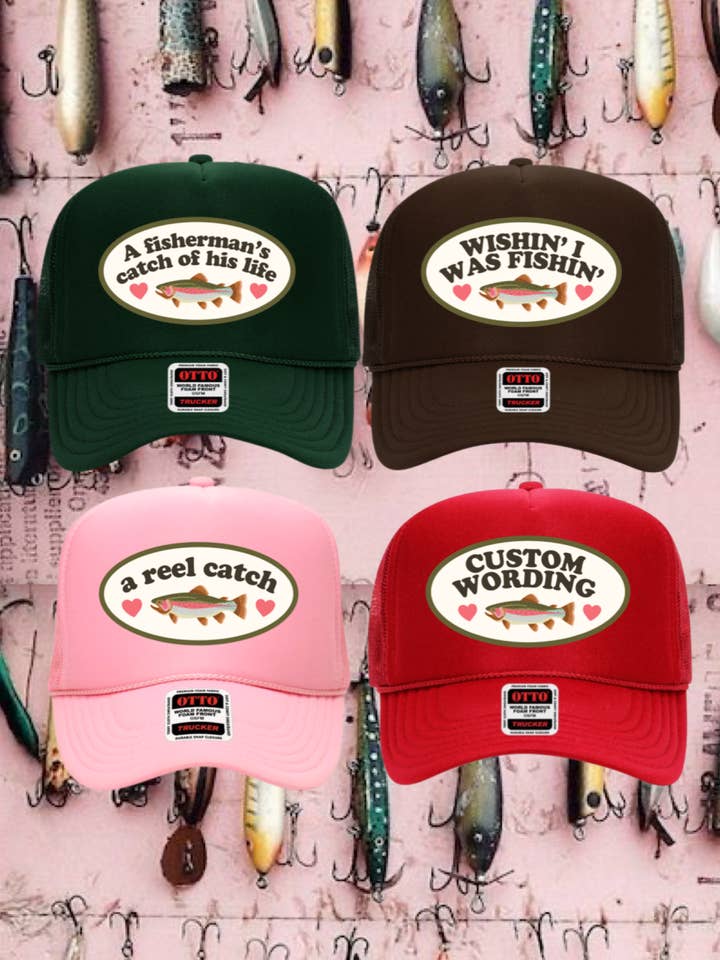 Skræddersyet Regnbueørred Trucker Hat for engroshandel hos Wilder Made