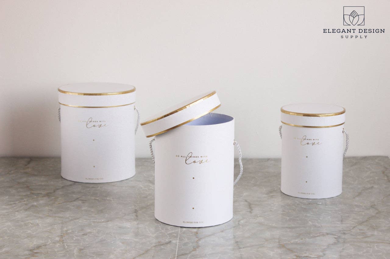 Elegant Design Supply - Wholesale Gift box - Do all things with Love Round Hat Flower Box19