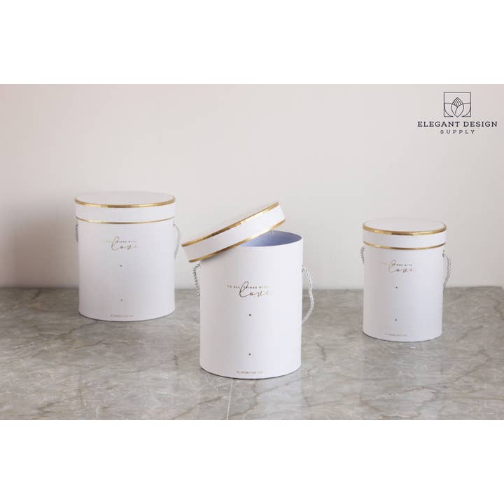 Elegant Design Supply - Wholesale Gift box - Do all things with Love Round Hat Flower Box19