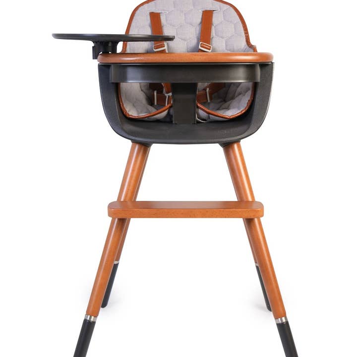 Black honey Ovo City High Chair With Pu Leather Belts and Seat Pad for wholesale on Faire1