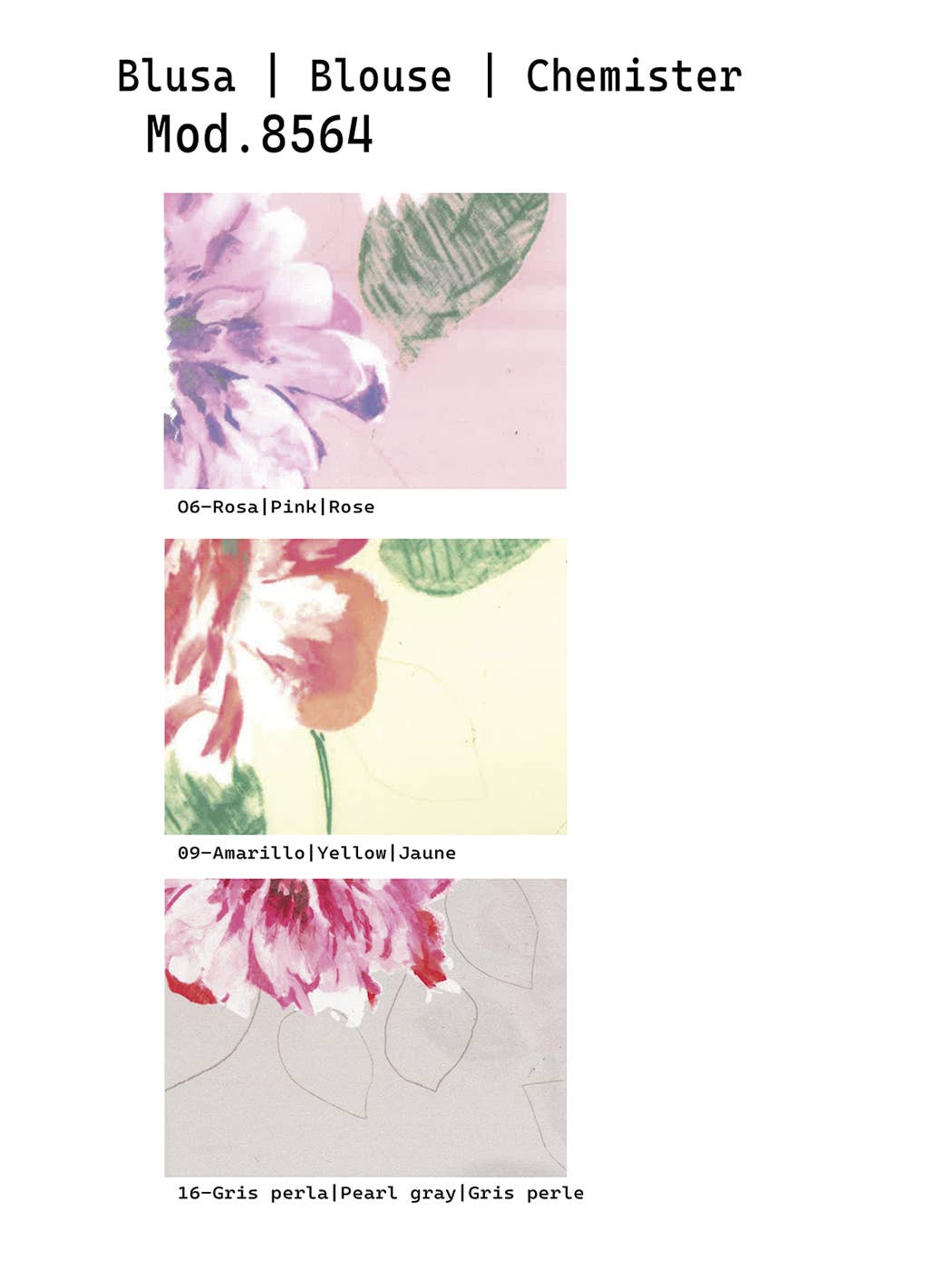 LOURDES CASTILLO - Wholesale Shirt - Women's - 368564L PRINTED CHIFFON BLOUSE3