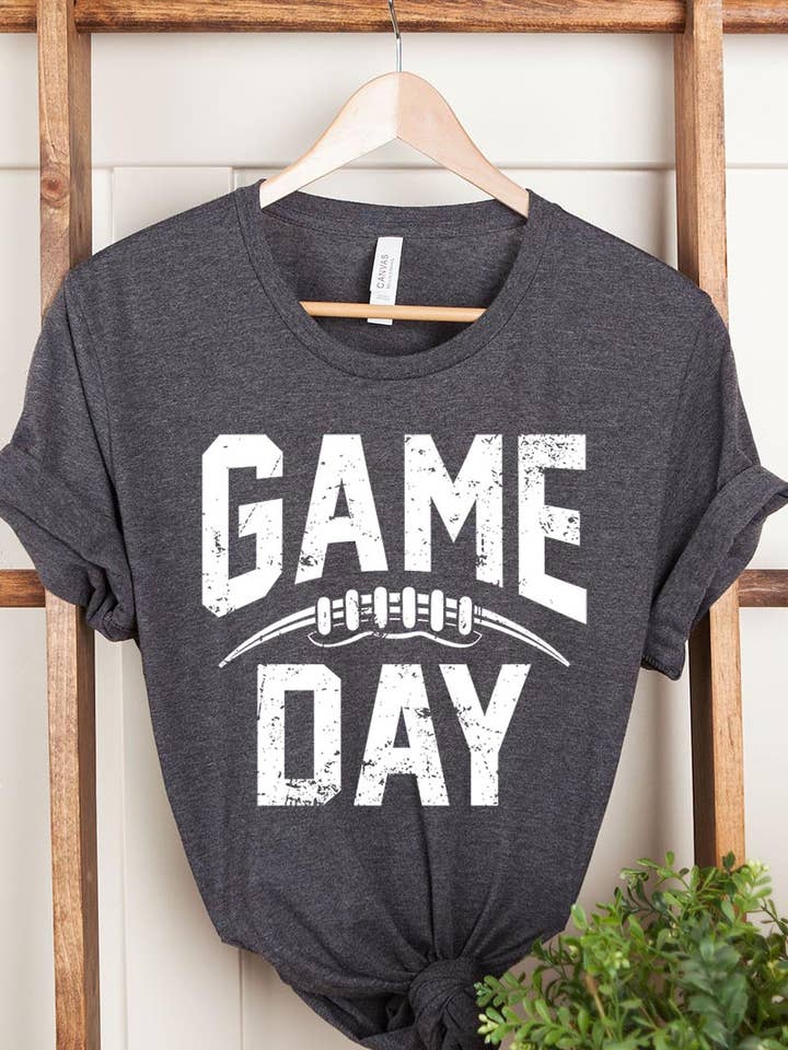 Game Day Football Graphic Tee for wholesale by Pink Irene Wholesale