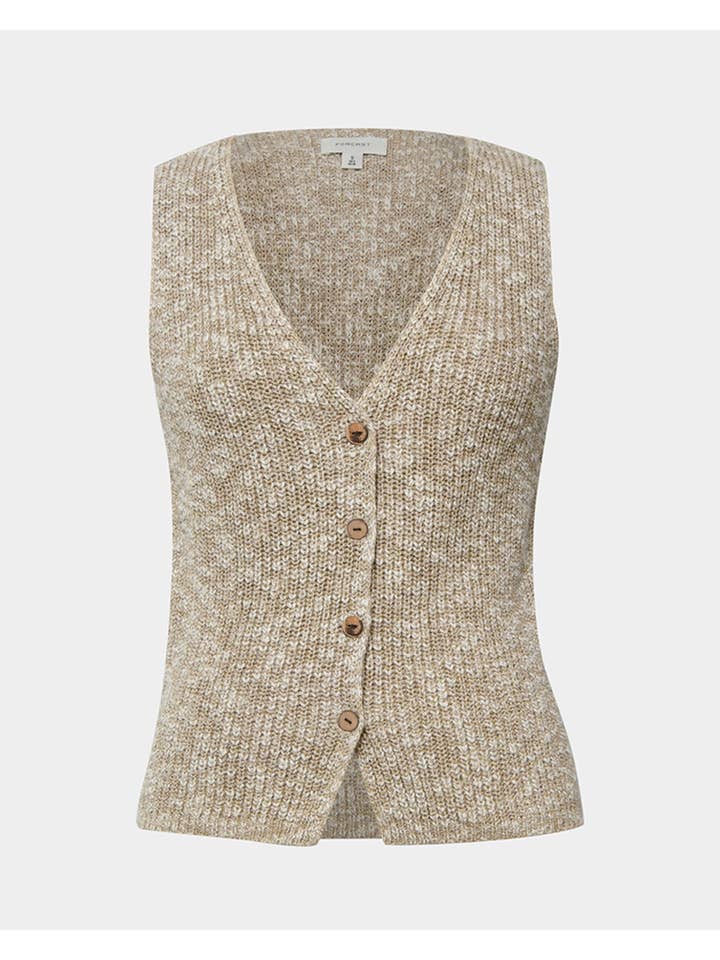 Sand Multi Forcast Women's Judith Knit Vest for wholesale on Faire4