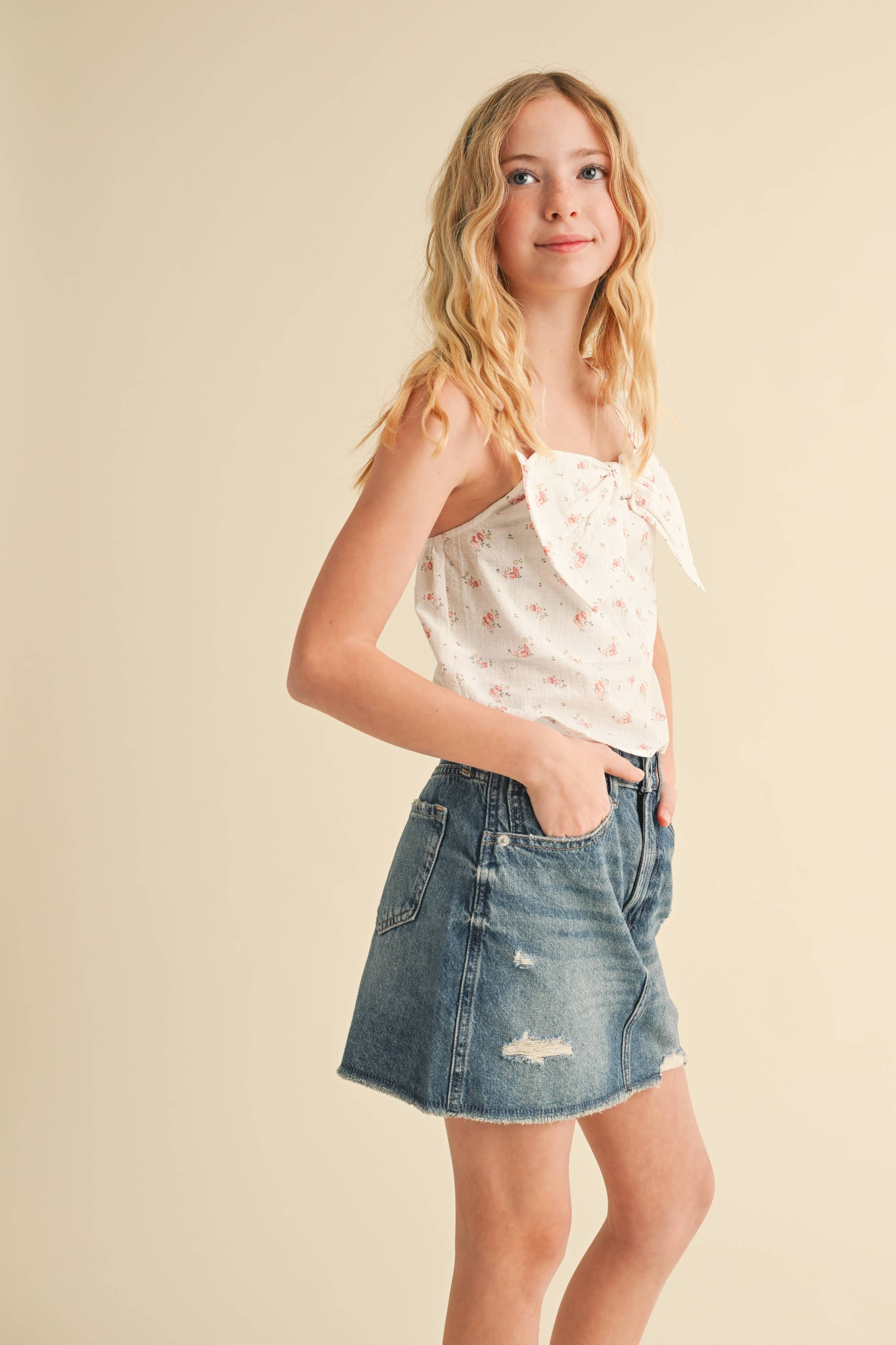 heart and arrow - Vente T-shirt – enfant - HAUT SANS MANCHES À NŒUD POUR ADOLESCENTS ET FILLES (7-14 ANS)3