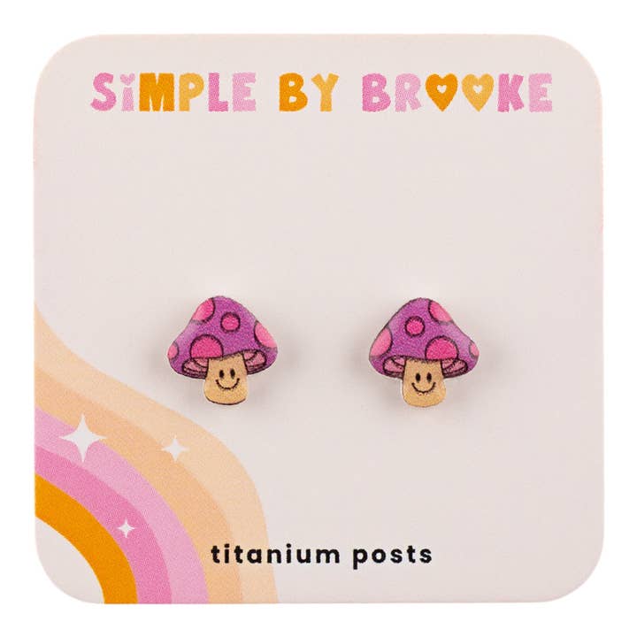 Kawaii Mushroom Earrings for wholesale by SimplebyBrooke