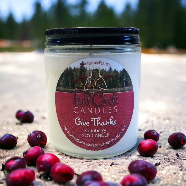 Cranberry Soy Candle | Give Thanks | Full Circle Candles for wholesale by Full Circle Candles and Gifts
