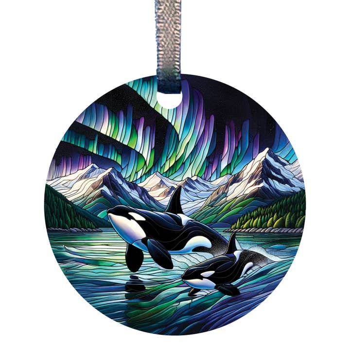 Ornement Mini Acrylique Aurores Boréales Orca MSC330 par d'ears pour la vente par d'ears inc.